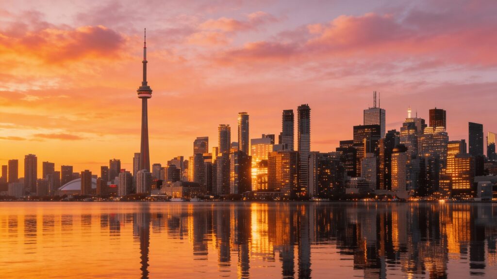 sunset in toronto