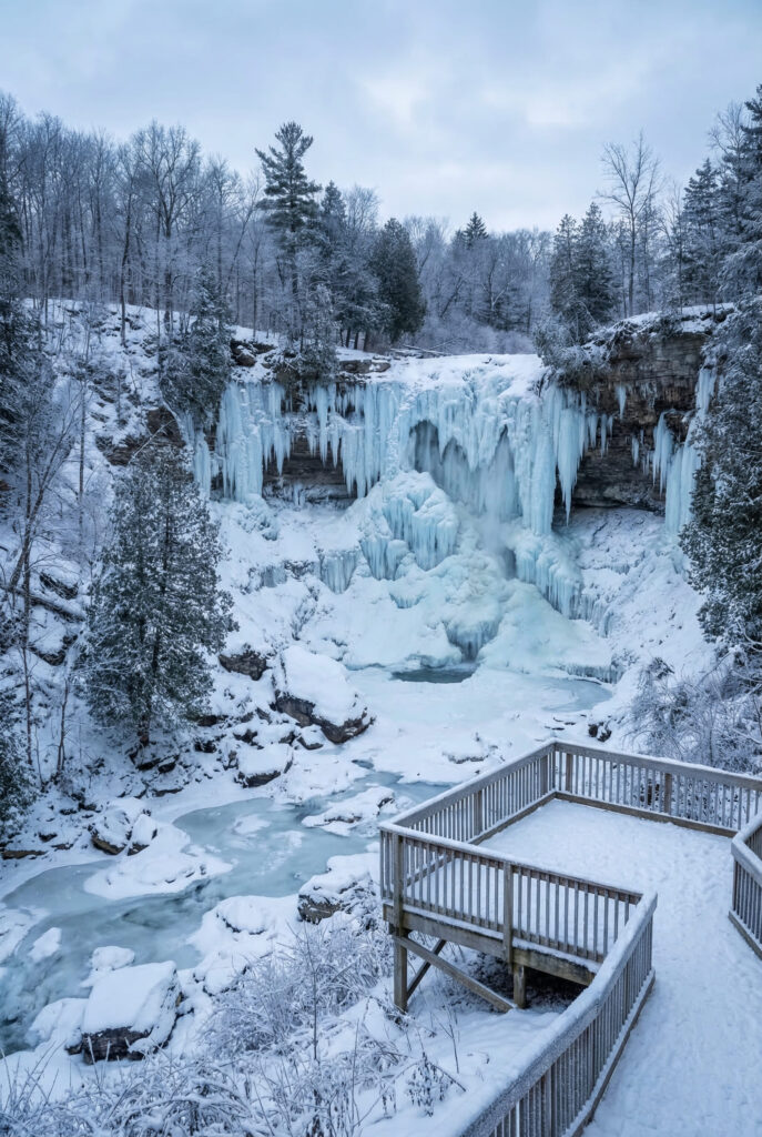 hamilton frozen waterfalls