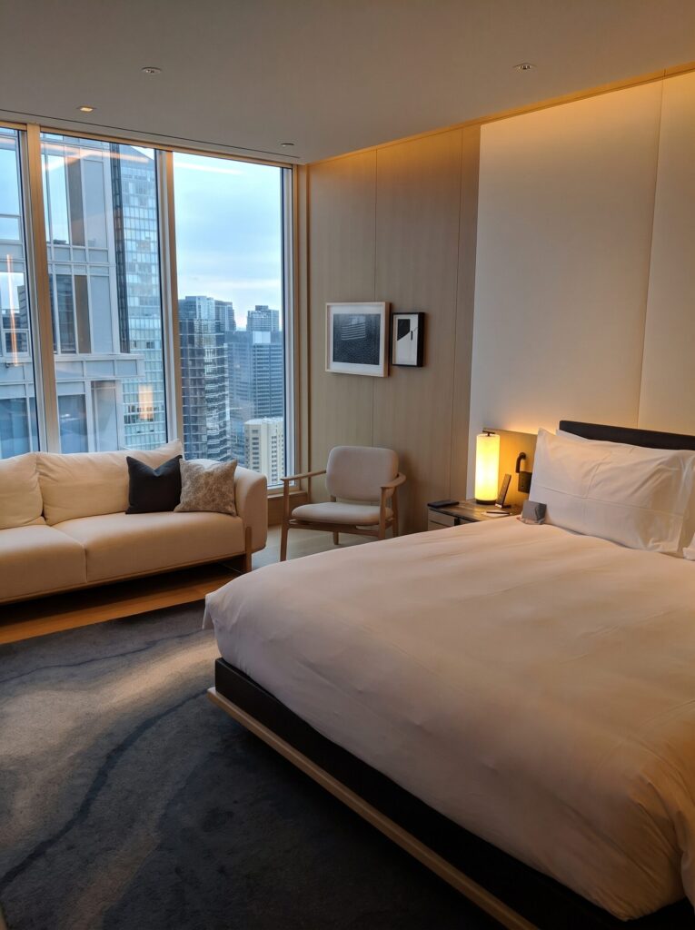 Nobu Hotel Toronto room with downtown city views